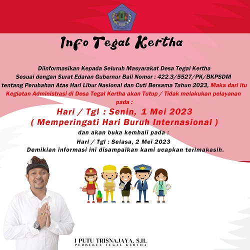 Pengumuman Hari Libur terkait Peringatan Hari Buruh Nasional 2023