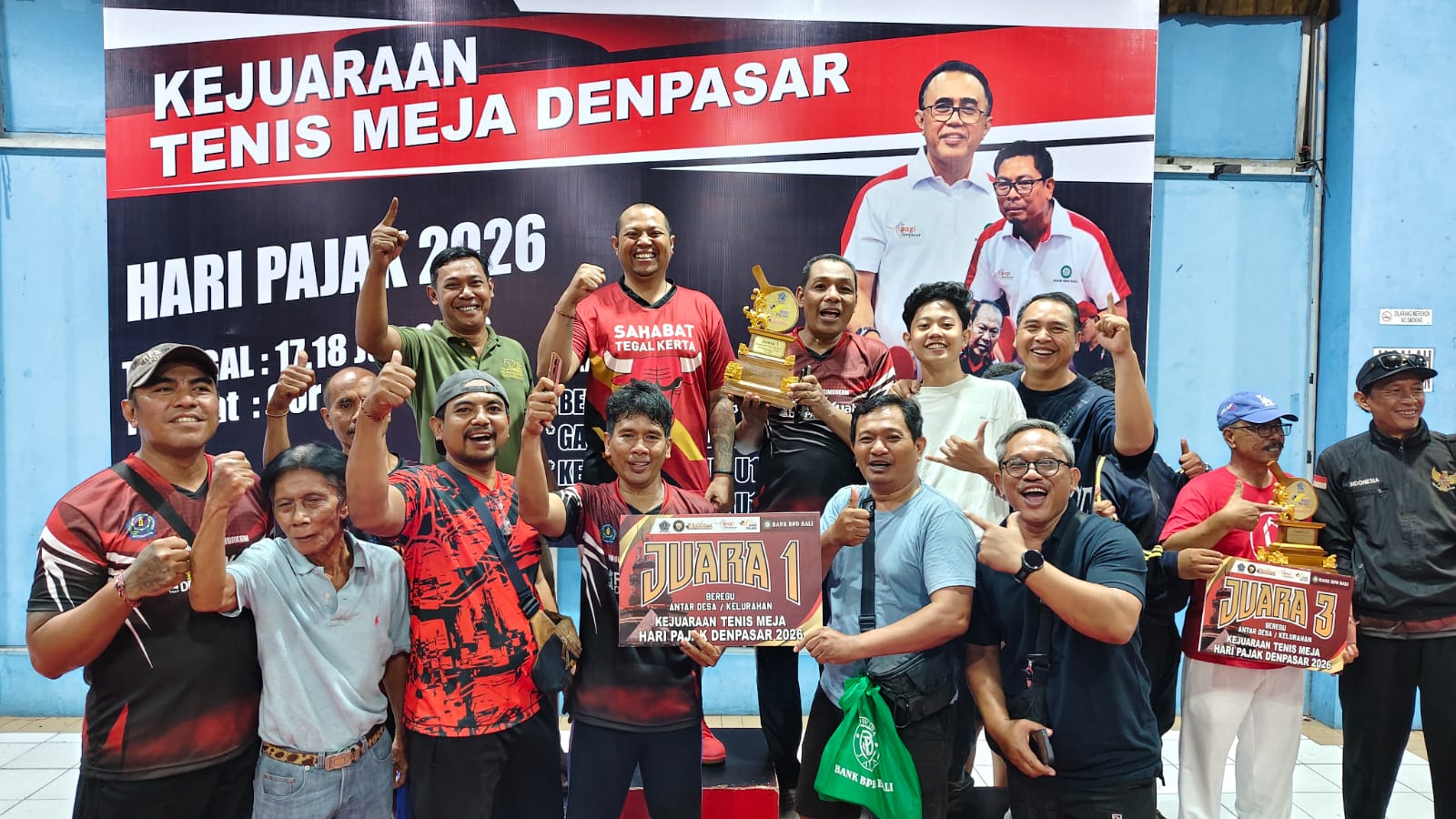 Tim Desa Tegal Kertha Raih Juara I Kejuaraan Tenis Meja Hari Pajak Tahun 2026